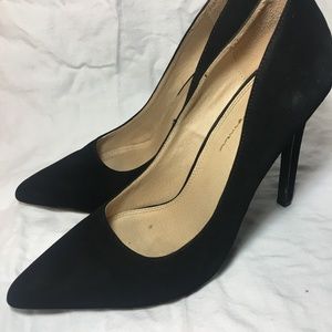 Suede Black Heels